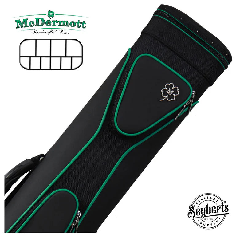 McDermott Tournament Collection Black/Green 4x6 Sport Pool Cue Case
