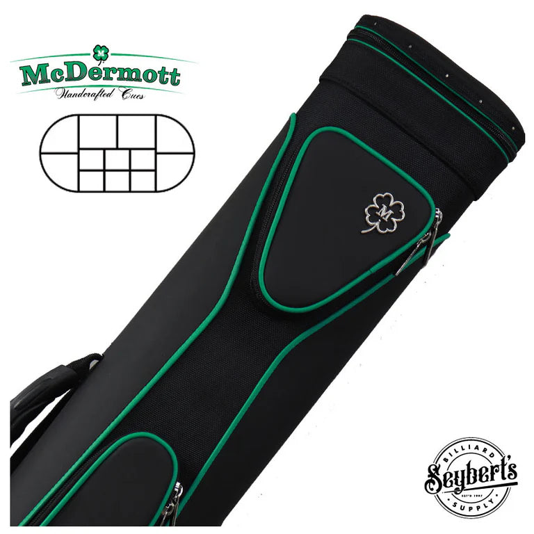 McDermott Tournament Collection Black/Green 6x6 Sport Pool Cue Case