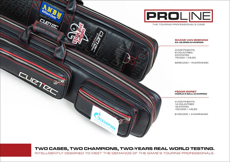 Cuetec Pro Line Black 4x8 Soft Professional Pool Cue Case