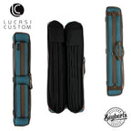 Lucasi Blue and Brown 3x5 Soft Pool Cue Case