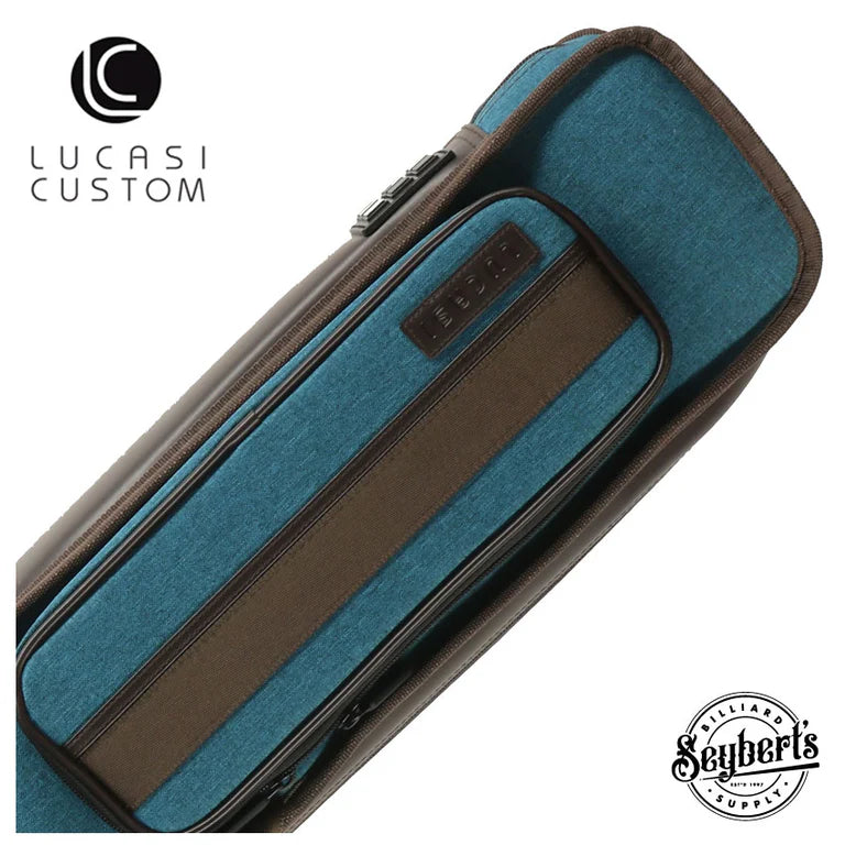 Lucasi Blue and Brown 3x5 Soft Pool Cue Case
