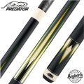 Predator Truesplice 16 Ebony Forearm with Green and Yellow Veneers Pool Cue with Lizard Wrap - Radial