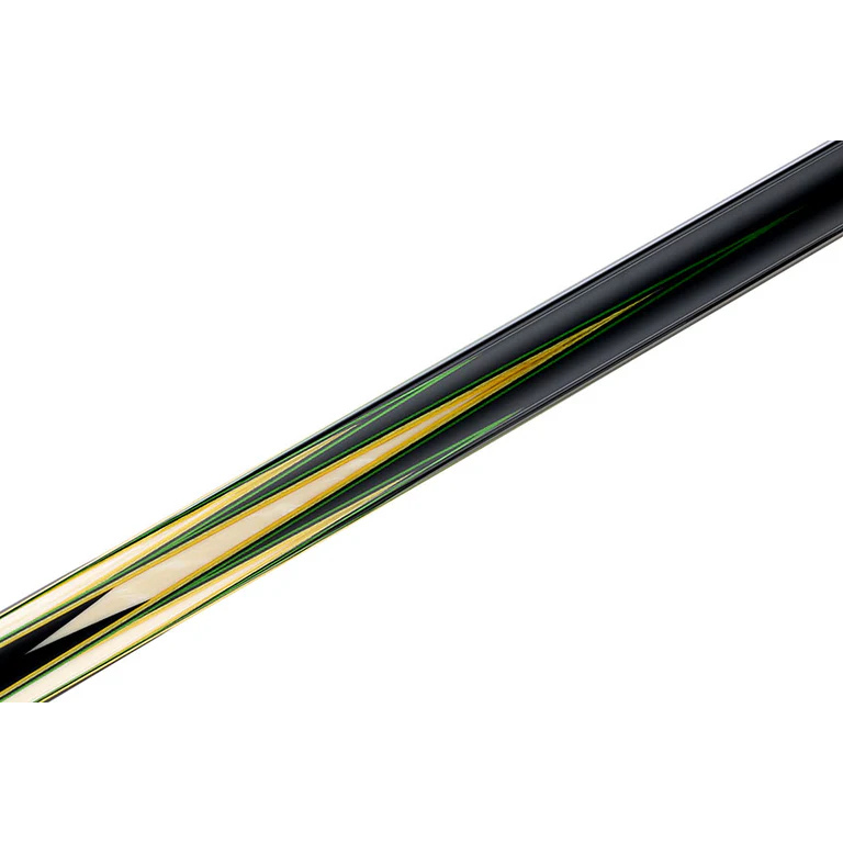 Predator Truesplice 16 Ebony Forearm with Green and Yellow Veneers Pool Cue with Lizard Wrap - Radial