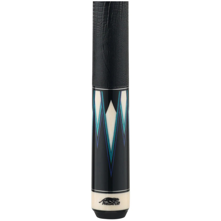 Predator Truesplice 16 Ebony Forearm with Green and Yellow Veneers Pool Cue with Lizard Wrap - Radial