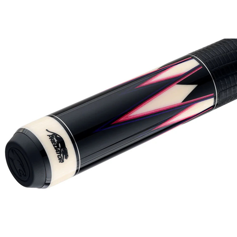 Predator Truesplice 16 Ebony Forearm with Green and Yellow Veneers Pool Cue with Lizard Wrap - Radial
