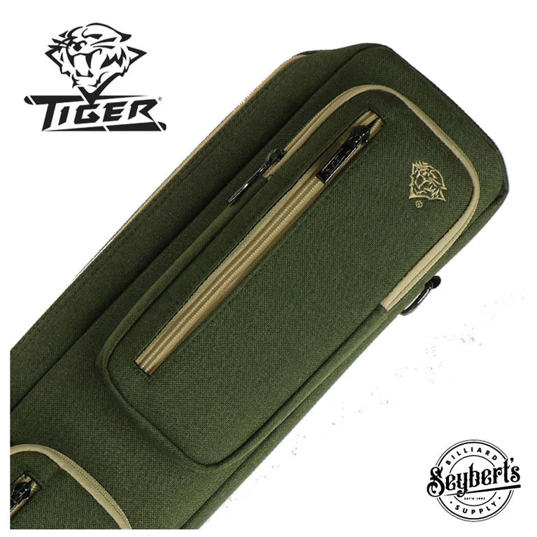 Tiger Canvas Green/Tan Soft Pool Cue Case