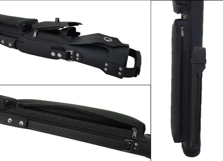 Holly Monochrome Stitched Black 2x4 Pool Cue Case