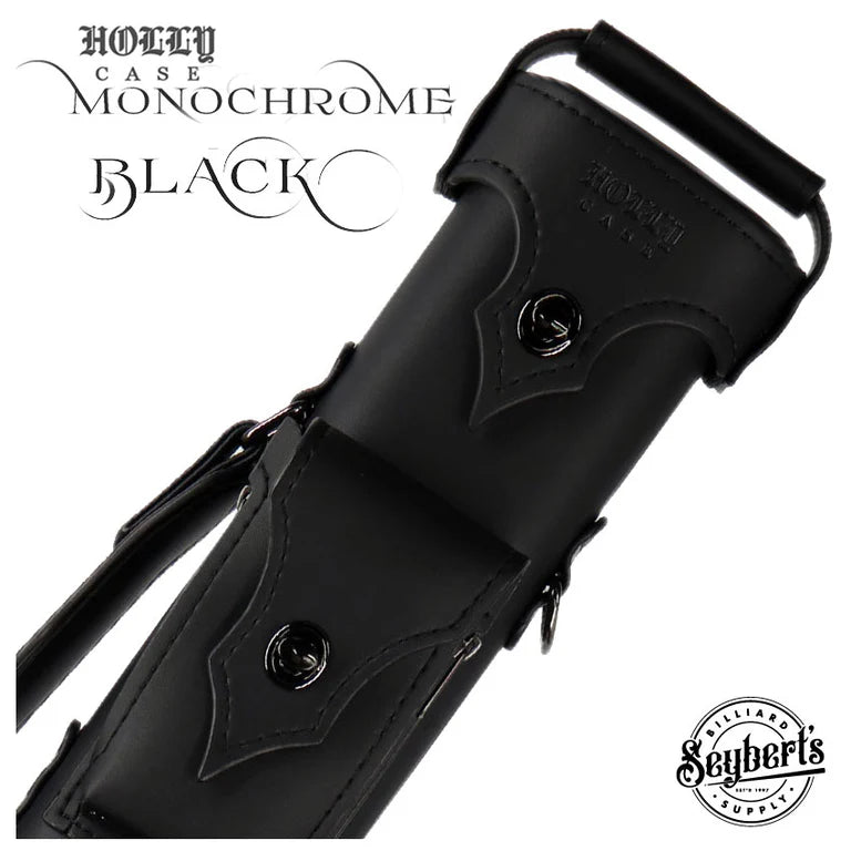 Holly Monochrome Stitched Black 2x4 Pool Cue Case