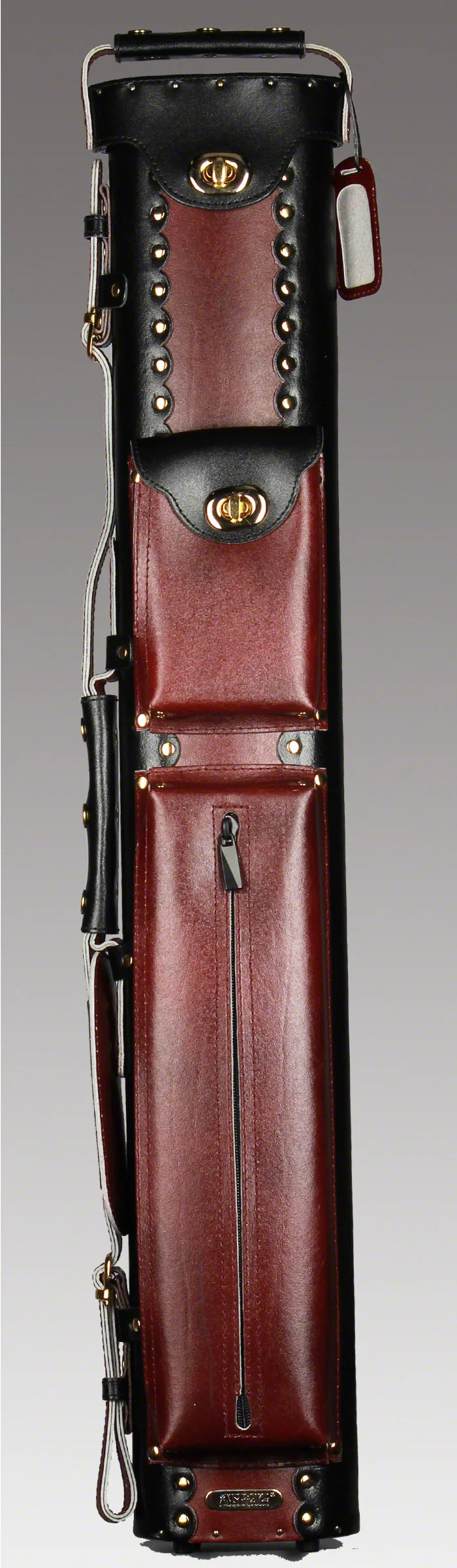Instroke Geo Leather Black/Burgundy 2x3 Pool Cue Case