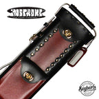 Instroke Geo Leather Black/Burgundy 2x3 Pool Cue Case