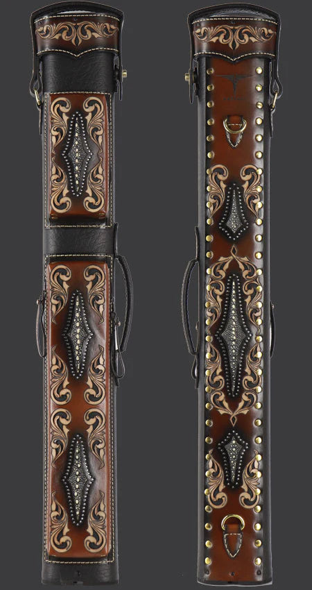 Volturi Custom Venice Black/Tan 3x6 Hard Pool Cue Case